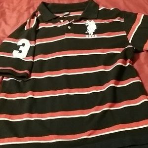 US Polo Assn. Red whit and blue polo, boys 14/16
